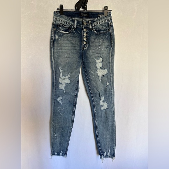 Judy Blue Destroyed Skinny Fit Jeans Size 26 - Picture 1 of 7